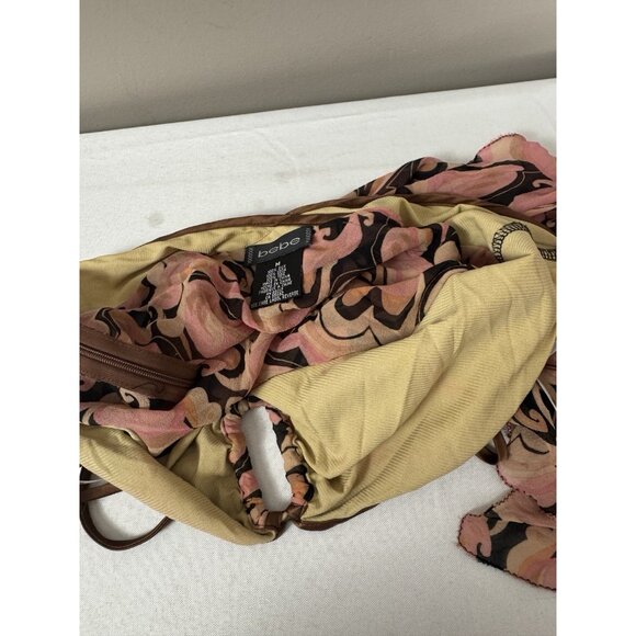 Vintage Y2K Rare Find Bebe Women Medium Silk Babydoll Cami Pink Mocha Boho Fairy - Picture 9 of 14